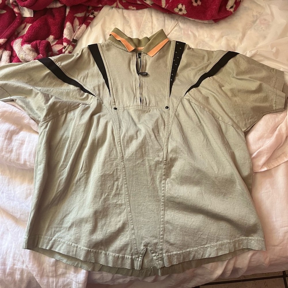 Green grey polo shirt